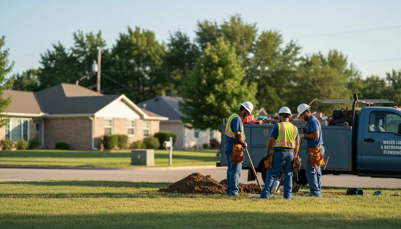 Residential water line and bathroom plumbing service in Marston, MO